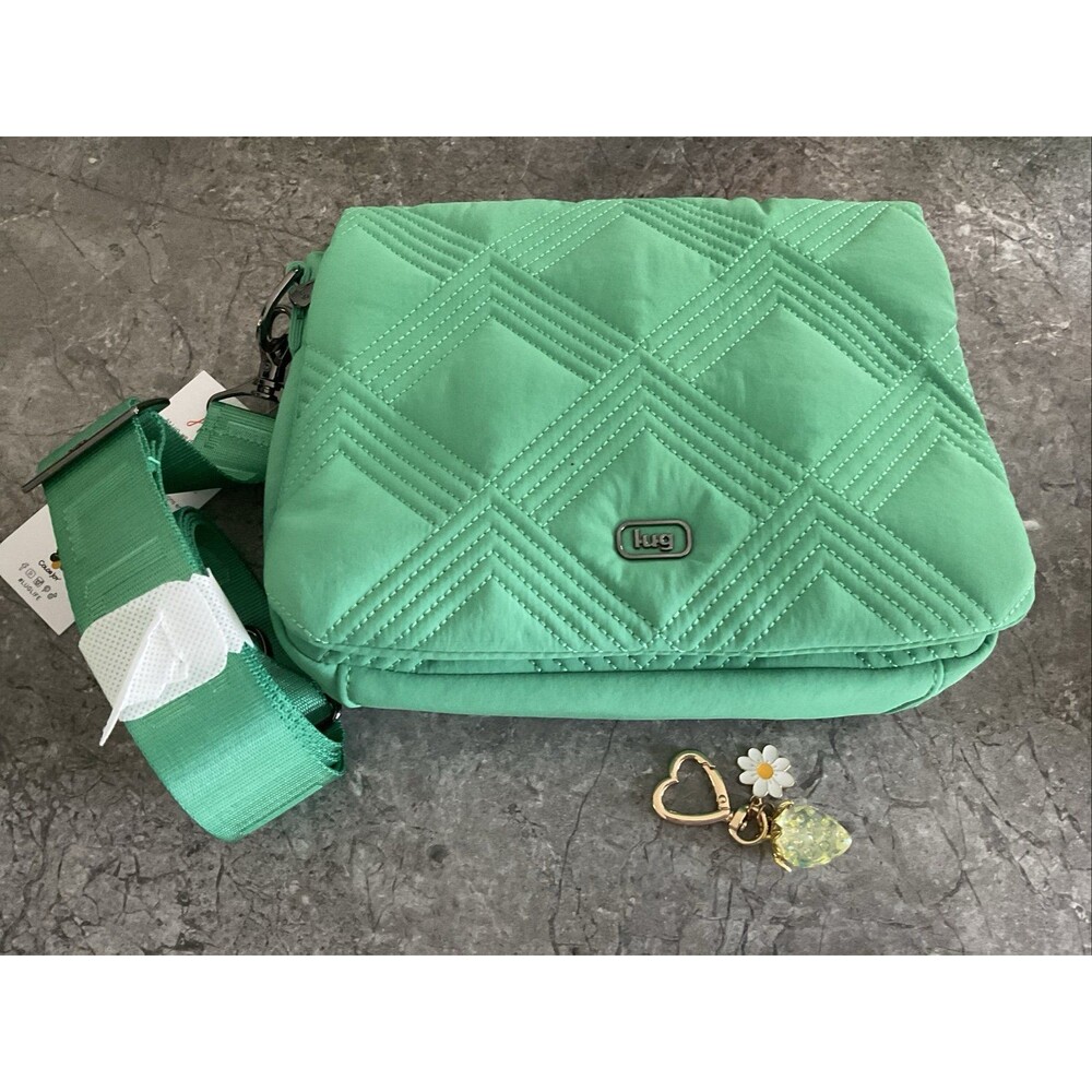 NWT Lug Wink CloudGo Crossbody Bag Spearmint Green Logo Strap & Bagcharm